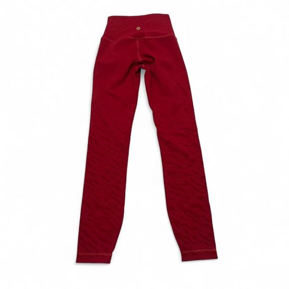 Lululemon Lunar New Year Wunder Under Red Leggings Pocket On Waistband Size 0 - Picture 2 of 7